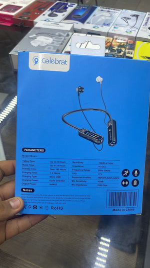 Celebrat A22 Neckband Earphones — back packaging