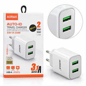 AORAX D36 Dual-USB Charger with Micro-USB Cable