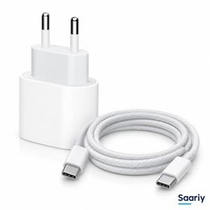 باندل Apple 20W | شاحن بفيشة ثنائية + كابل USB-C — الصورة الرئيسية