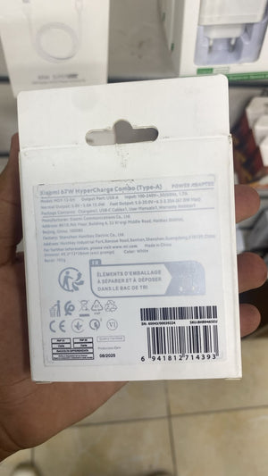 Xiaomi HyperCharge 67W Charger Kit — back packaging