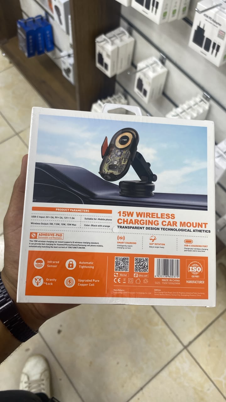 LDNIO MA30-1 Car Phone Mount with 15W Wireless Charging — back packaging