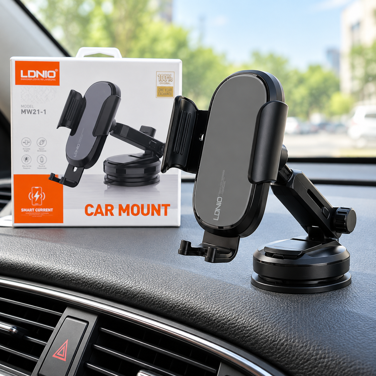 LDNIO MW21-1 Car Phone Mount with 15W Wireless Charging — gallery image 4