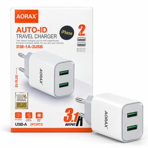 AORAX D36 Dual-USB Charger with Lightning Cable
