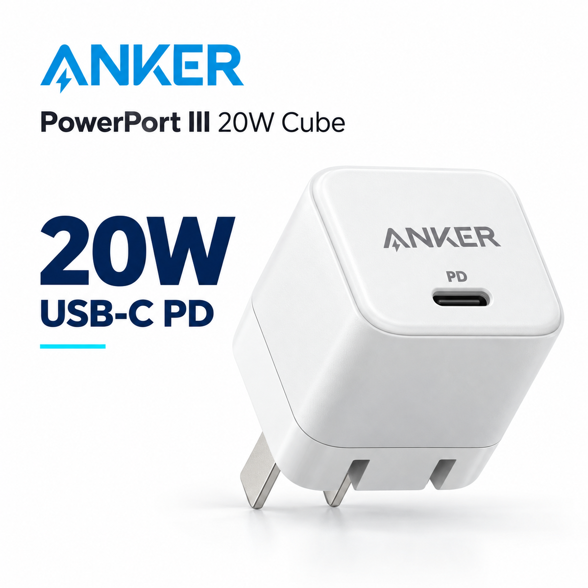 Anker PowerPort III 20W Cube USB-C PD Wall Charger