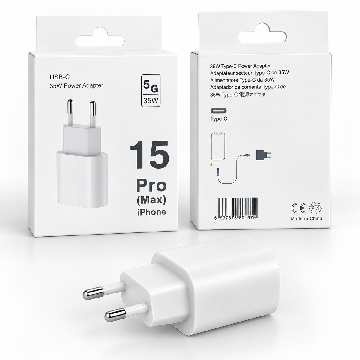 35W USB-C Wall Charger for iPhone 15 Pro Max