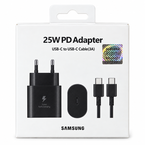 Samsung 25W USB-C PD Charger with 3A USB-C Cable – Black