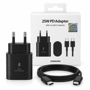 Samsung 25W USB-C PD Charger with 3A USB-C Cable – Black