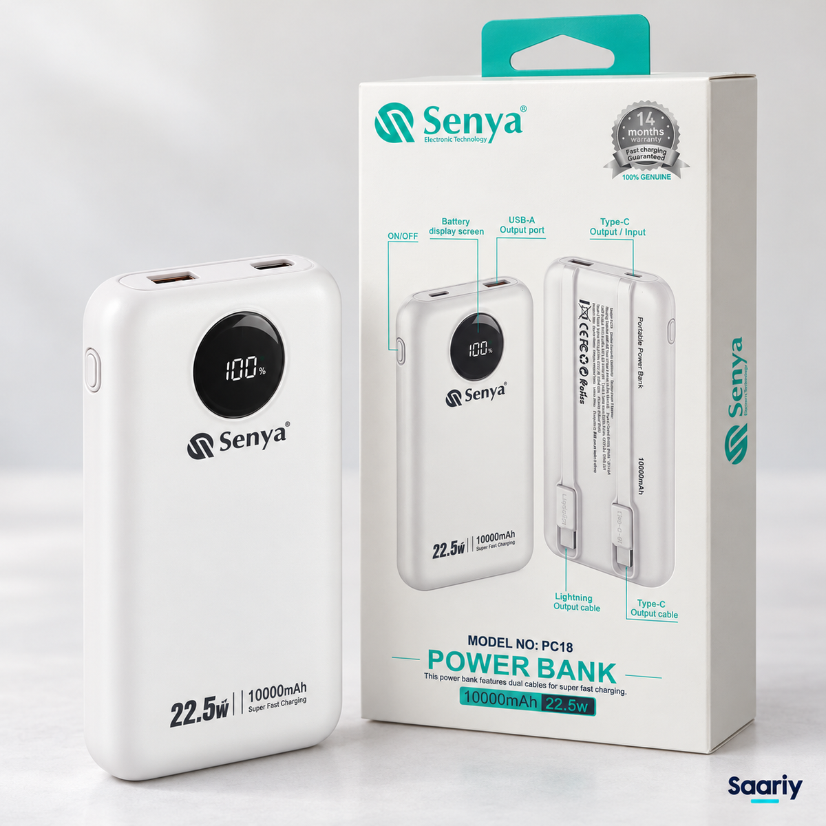 Senya PC18 10,000mAh Fast-Charging Power Bank