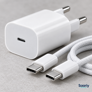 باندل Apple 20W | شاحن بفيشة ثنائية + كابل USB-C — تفاصيل المنتجات