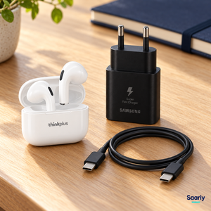 باندل يومك كامل | Lenovo LP40 + Samsung 25W — لقطة استخدام يومي