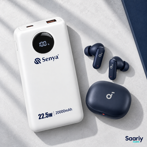 باندل السفر | Senya PC19 20000mAh + Soundcore R50i NC — لقطة من الأعلى