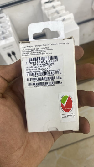 Samsung 15W USB-C PD Charger with Cable — back packaging