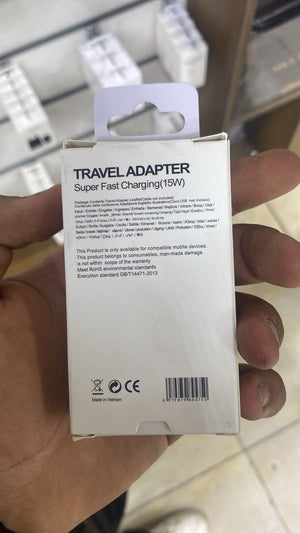 Samsung 15W Wall Charger for Galaxy S10+ — back packaging