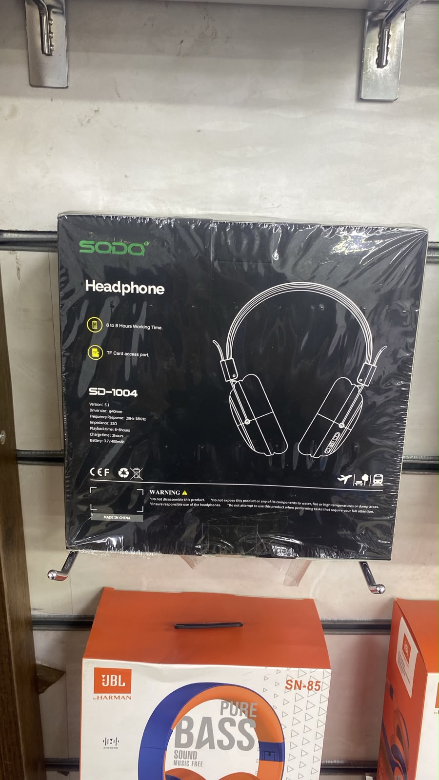 SODO SD-1004 Headphones — back packaging