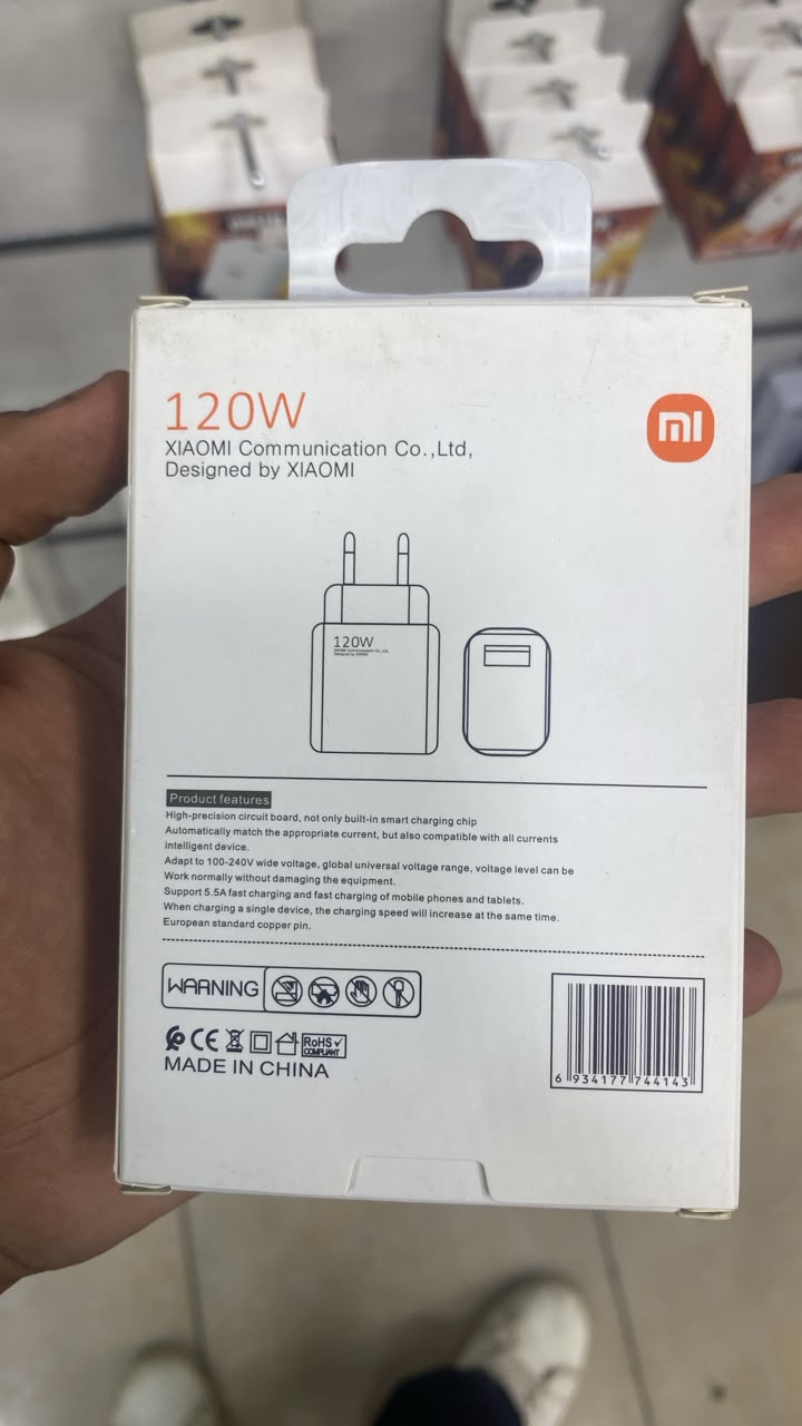 Xiaomi 120W USB-A Wall Charger — back packaging